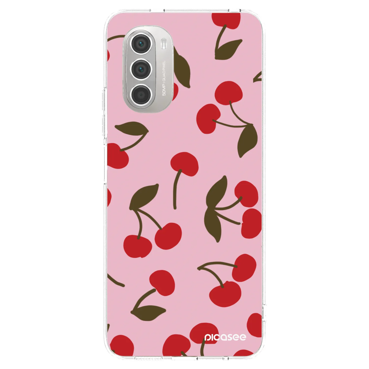 Picasee husă transparentă din silicon pentru Motorola Moto G51 - Cherry