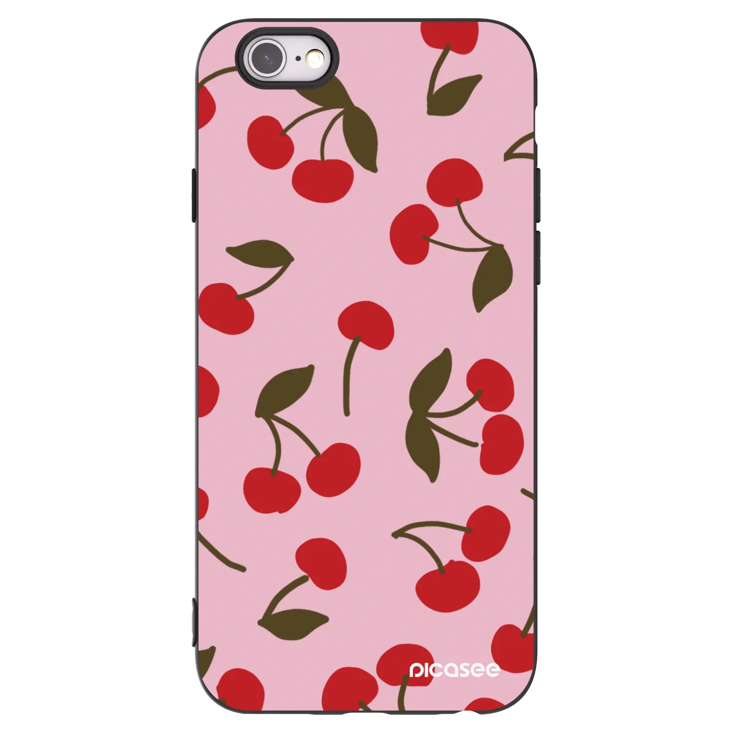 Picasee husă neagră din silicon pentru Apple iPhone 6/6S - Cherry
