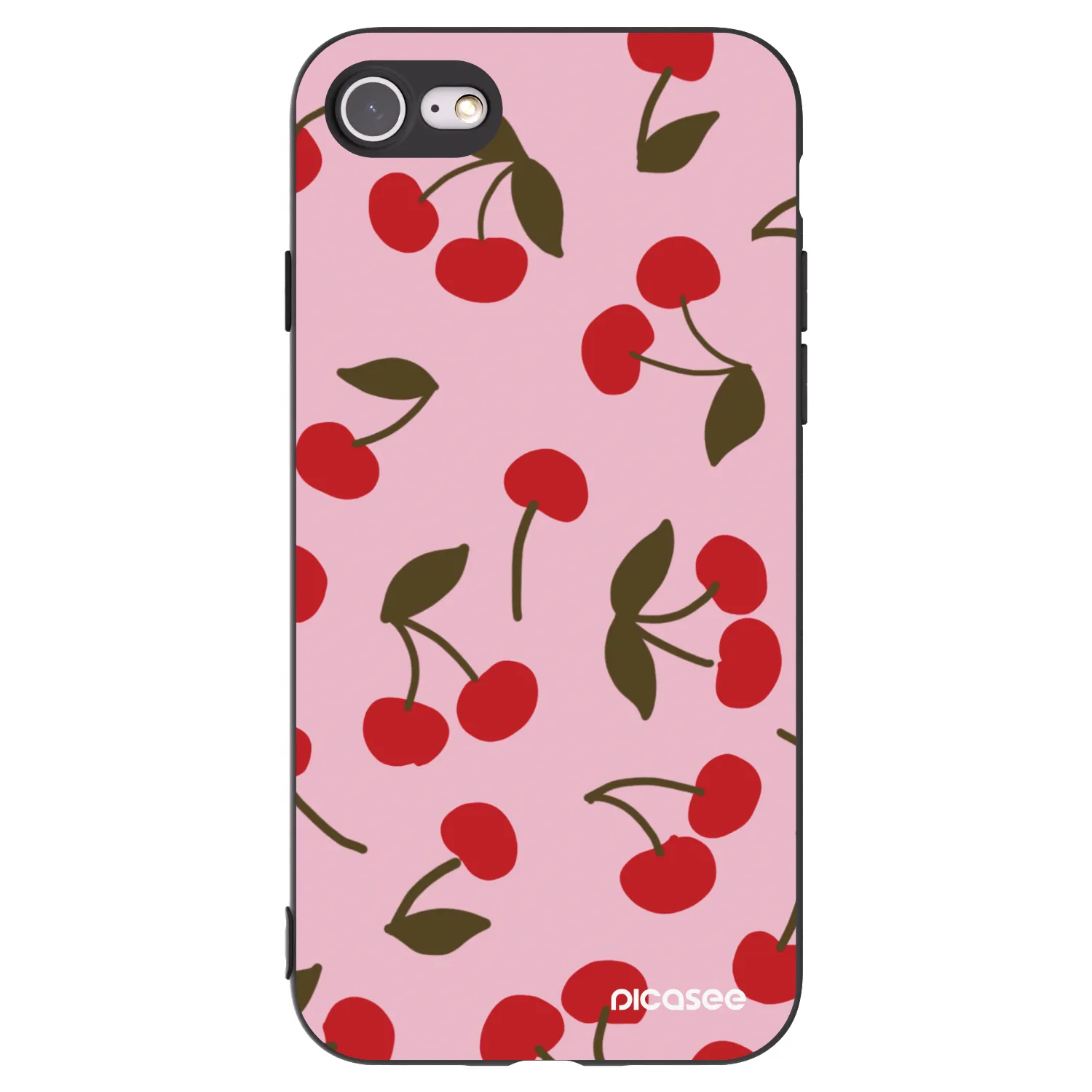 Picasee husă neagră din silicon pentru Apple iPhone 8 - Cherry