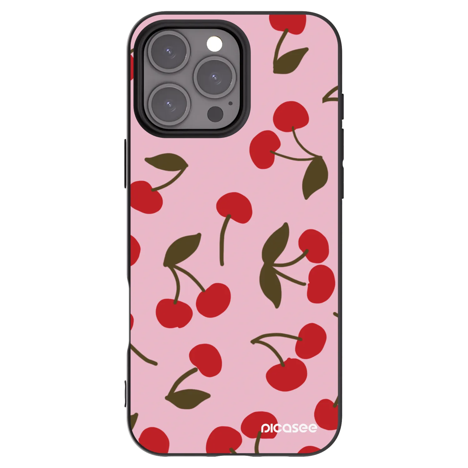 Picasee husă neagră din silicon pentru Apple iPhone 16 Pro Max - Cherry
