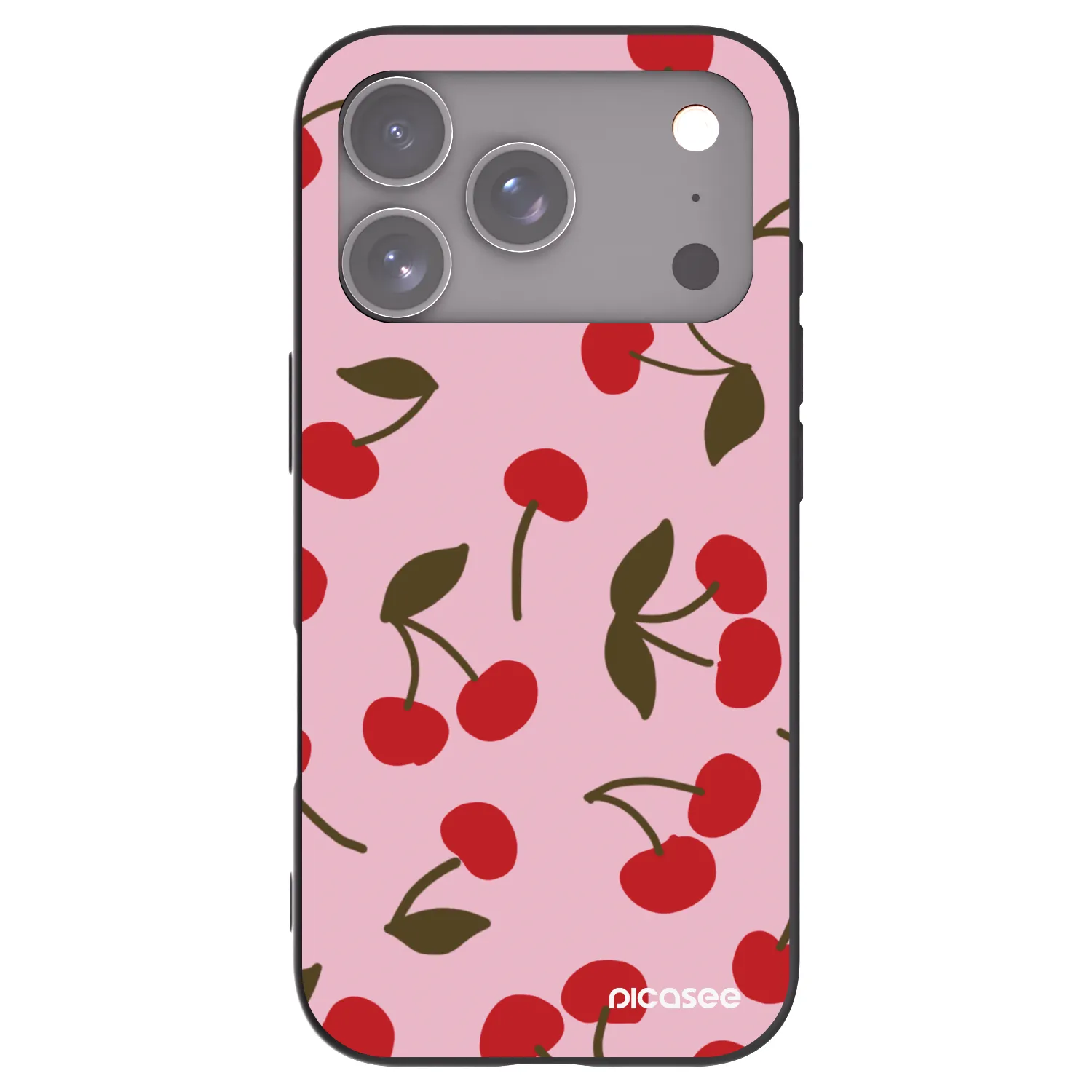 Picasee husă neagră din silicon pentru Apple iPhone 17 Pro - Cherry