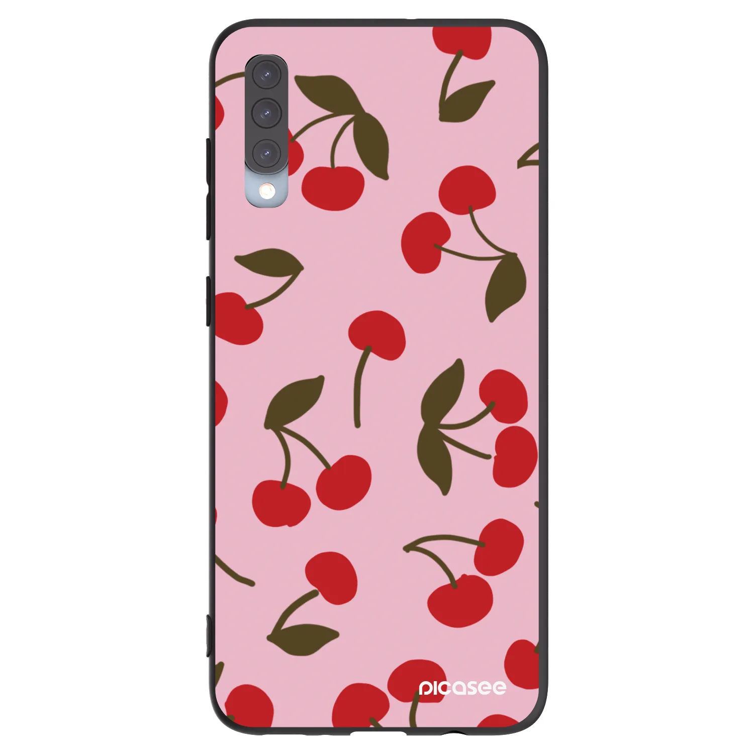 Picasee husă neagră din silicon pentru Samsung Galaxy A70 A705F - Cherry