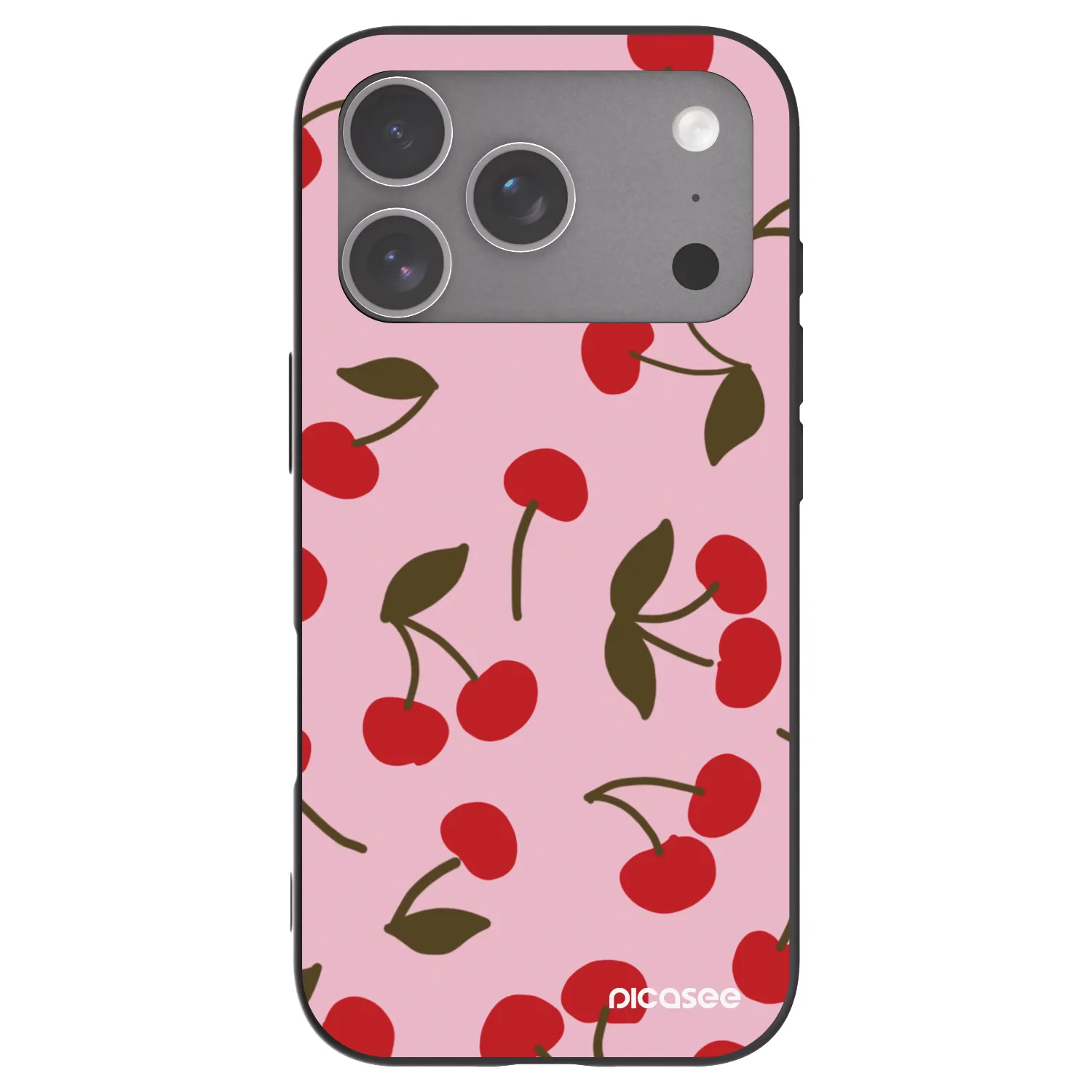 Picasee husă neagră din silicon pentru Apple iPhone 18 Pro - Cherry