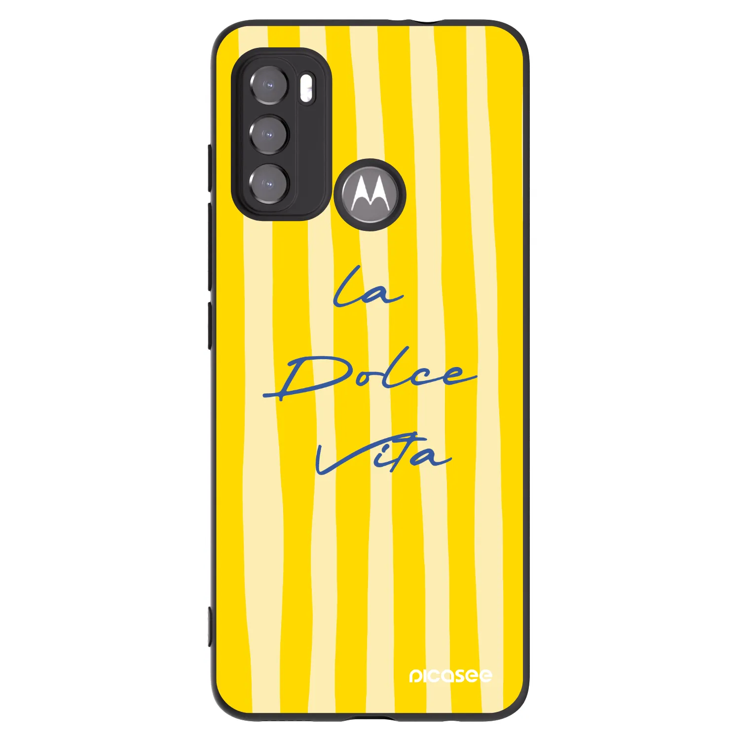 Picasee husă neagră din silicon pentru Motorola Moto G60 - Ladolcevita