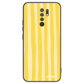 Picasee husă neagră din silicon pentru Xiaomi Redmi 9 - Lines lemon