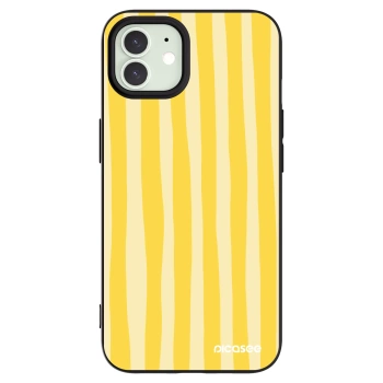 Picasee husă neagră din silicon pentru Apple iPhone 12 Pro - Lines lemon