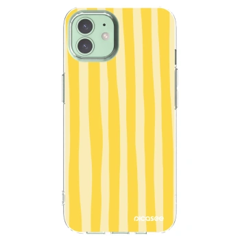 Picasee husă transparentă din silicon pentru Apple iPhone 12 Pro - Lines lemon