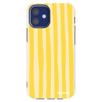 Picasee husă transparentă din silicon pentru Apple iPhone 12 mini - Lines lemon
