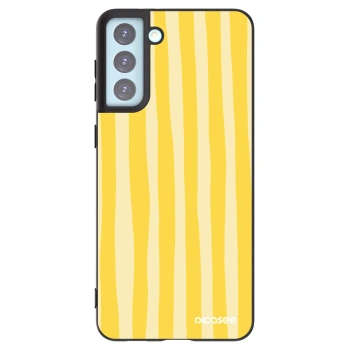 Picasee husă neagră din silicon pentru Samsung Galaxy S21+ 5G G996F - Lines lemon