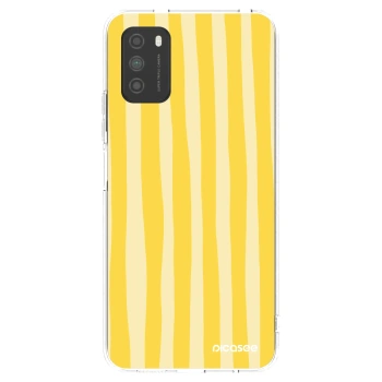 Picasee husă transparentă din silicon pentru Xiaomi Poco M3 - Lines lemon