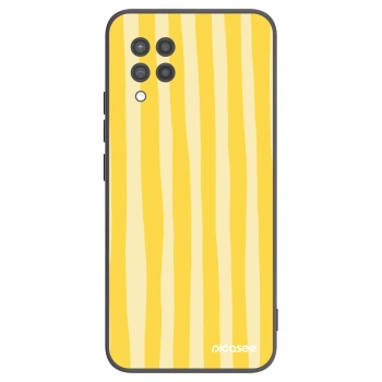 Picasee husă neagră din silicon pentru Samsung Galaxy A42 A426B - Lines lemon
