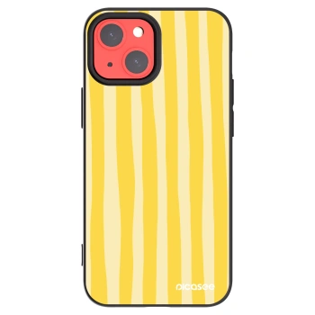 Picasee husă neagră din silicon pentru Apple iPhone 13 mini - Lines lemon