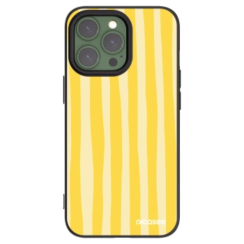 Picasee husă neagră din silicon pentru Apple iPhone 13 Pro - Lines lemon