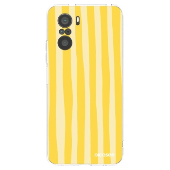 Picasee husă transparentă din silicon pentru Xiaomi Poco F3 - Lines lemon