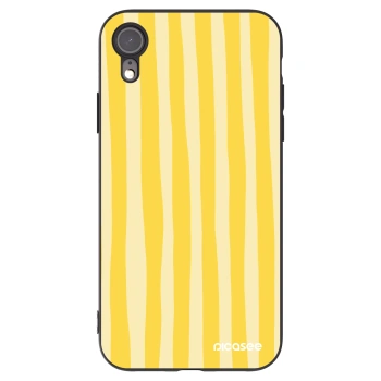 Picasee husă neagră din silicon pentru Apple iPhone XR - Lines lemon