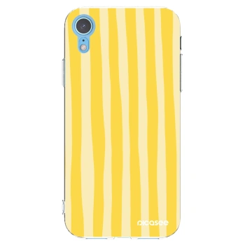 Picasee husă transparentă din silicon pentru Apple iPhone XR - Lines lemon