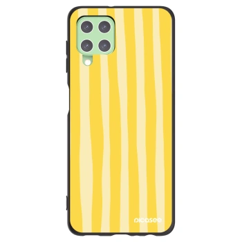 Picasee husă neagră din silicon pentru Samsung Galaxy A22 A225F 4G - Lines lemon