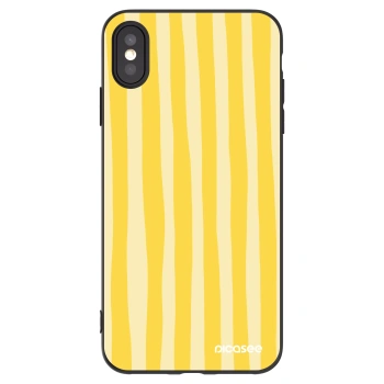 Picasee husă neagră din silicon pentru Apple iPhone XS Max - Lines lemon