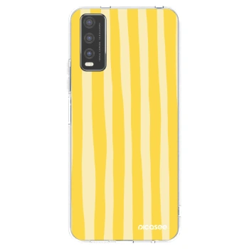 Picasee husă transparentă din silicon pentru Vivo Y20s - Lines lemon