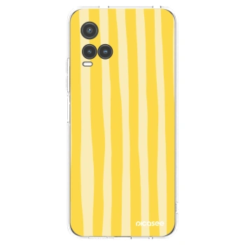 Picasee husă transparentă din silicon pentru Vivo Y33s - Lines lemon