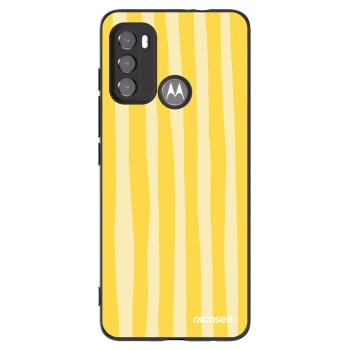 Picasee husă neagră din silicon pentru Motorola Moto G60 - Lines lemon