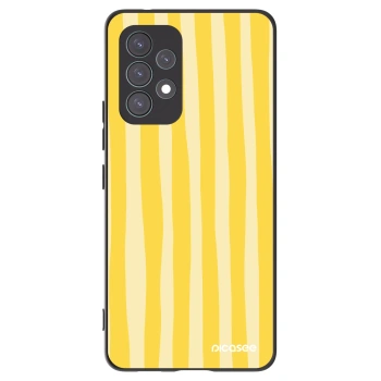 Picasee husă neagră din silicon pentru Samsung Galaxy A53 5G A536 - Lines lemon