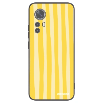 Picasee husă neagră din silicon pentru Xiaomi 12 - Lines lemon
