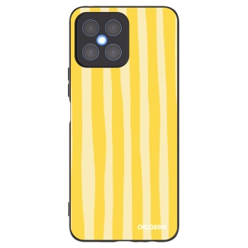 Picasee husă neagră din silicon pentru Honor X8 4G - Lines lemon