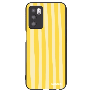 Picasee husă neagră din silicon pentru OPPO A16 - Lines lemon