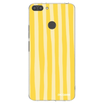 Picasee husă transparentă din silicon pentru Huawei P Smart - Lines lemon