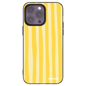 Picasee husă neagră din silicon pentru Apple iPhone 14 Pro Max - Lines lemon