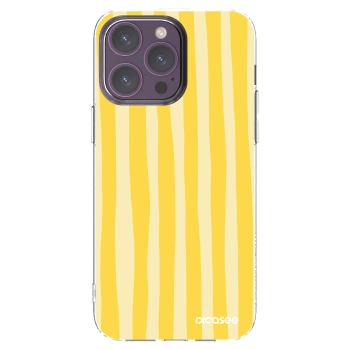 Picasee husă transparentă din silicon pentru Apple iPhone 14 Pro Max - Lines lemon