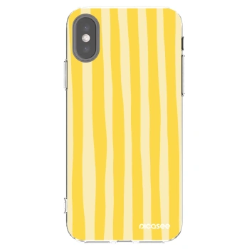 Picasee husă transparentă din silicon pentru Apple iPhone X/XS - Lines lemon