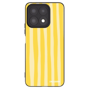 Picasee husă neagră din silicon pentru Honor X8a - Lines lemon