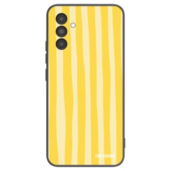 Picasee husă neagră din silicon pentru Samsung Galaxy A04s A047F - Lines lemon