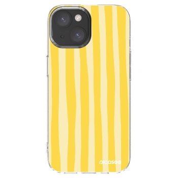 Picasee husă transparentă din silicon pentru Apple iPhone 15 - Lines lemon