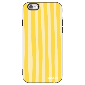 Picasee husă neagră din silicon pentru Apple iPhone 6/6S - Lines lemon