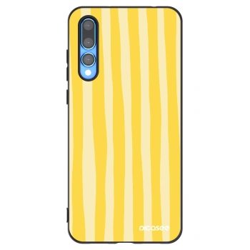 Picasee husă neagră din silicon pentru Huawei P20 Pro - Lines lemon