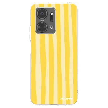 Picasee husă transparentă din silicon pentru Honor X7a - Lines lemon