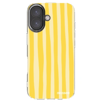 Picasee husă transparentă din silicon pentru Apple iPhone 16 - Lines lemon