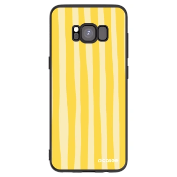Picasee husă neagră din silicon pentru Samsung Galaxy S8 G950F - Lines lemon