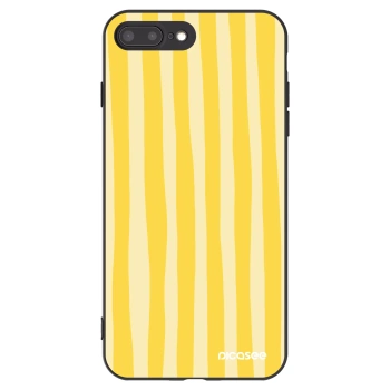 Picasee husă neagră din silicon pentru Apple iPhone 7 Plus - Lines lemon