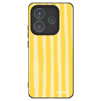 Picasee husă neagră din silicon pentru Xiaomi Redmi Note 14 5G - Lines lemon