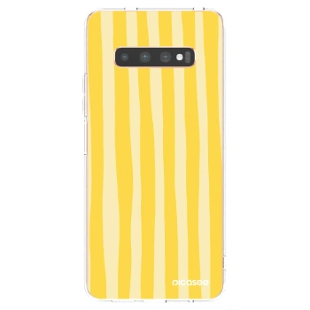 Picasee husă transparentă din silicon pentru Samsung Galaxy S10 Plus G975 - Lines lemon