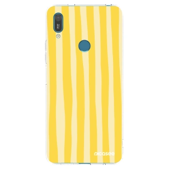 Picasee husă transparentă din silicon pentru Huawei Y7 2019 - Lines lemon