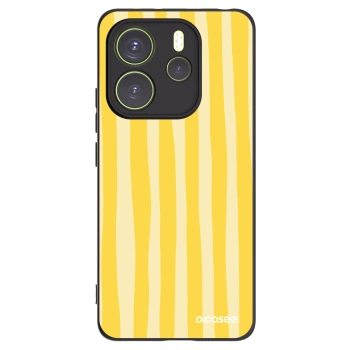 Picasee husă neagră din silicon pentru Xiaomi Redmi Note 14 4G - Lines lemon