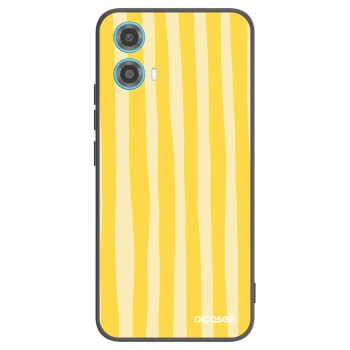 Picasee husă neagră din silicon pentru Motorola Moto G34 5G - Lines lemon
