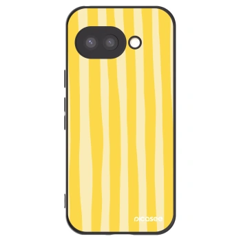 Picasee husă neagră din silicon pentru Google Pixel 9a - Lines lemon