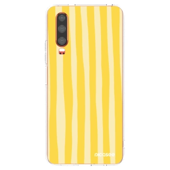 Picasee husă transparentă din silicon pentru Huawei P30 - Lines lemon