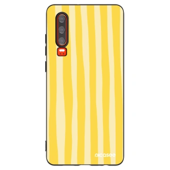 Picasee husă neagră din silicon pentru Huawei P30 - Lines lemon